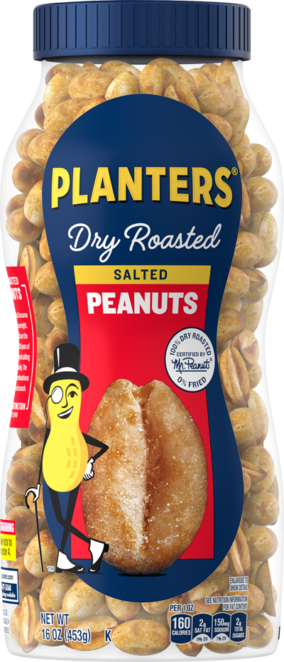 Planters container of peanuts