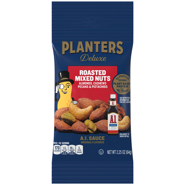 PLANTERS® A1 Sauce Flavored Roasted Deluxe Mixed Nuts 2.25 oz packet