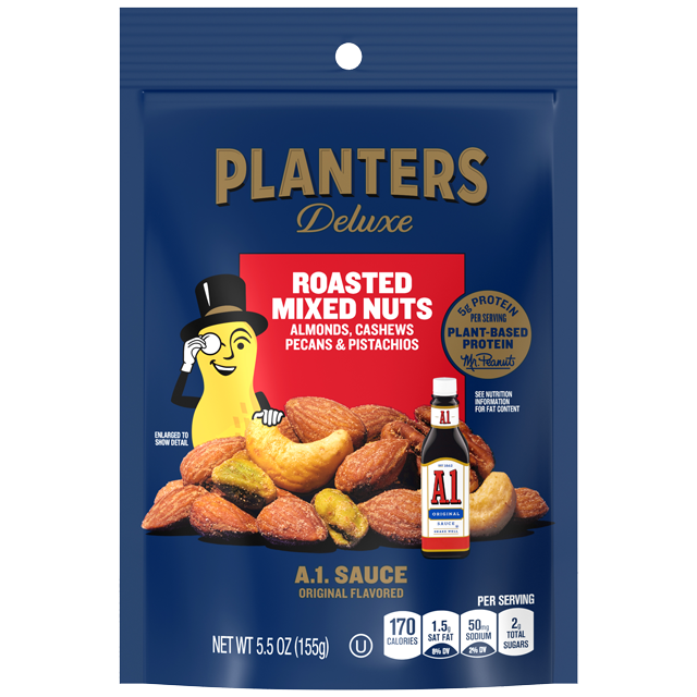 PLANTERS® A1 Sauce Flavored Roasted Deluxe Mixed Nuts 5.5 oz bag -  PLANTERS® Brand