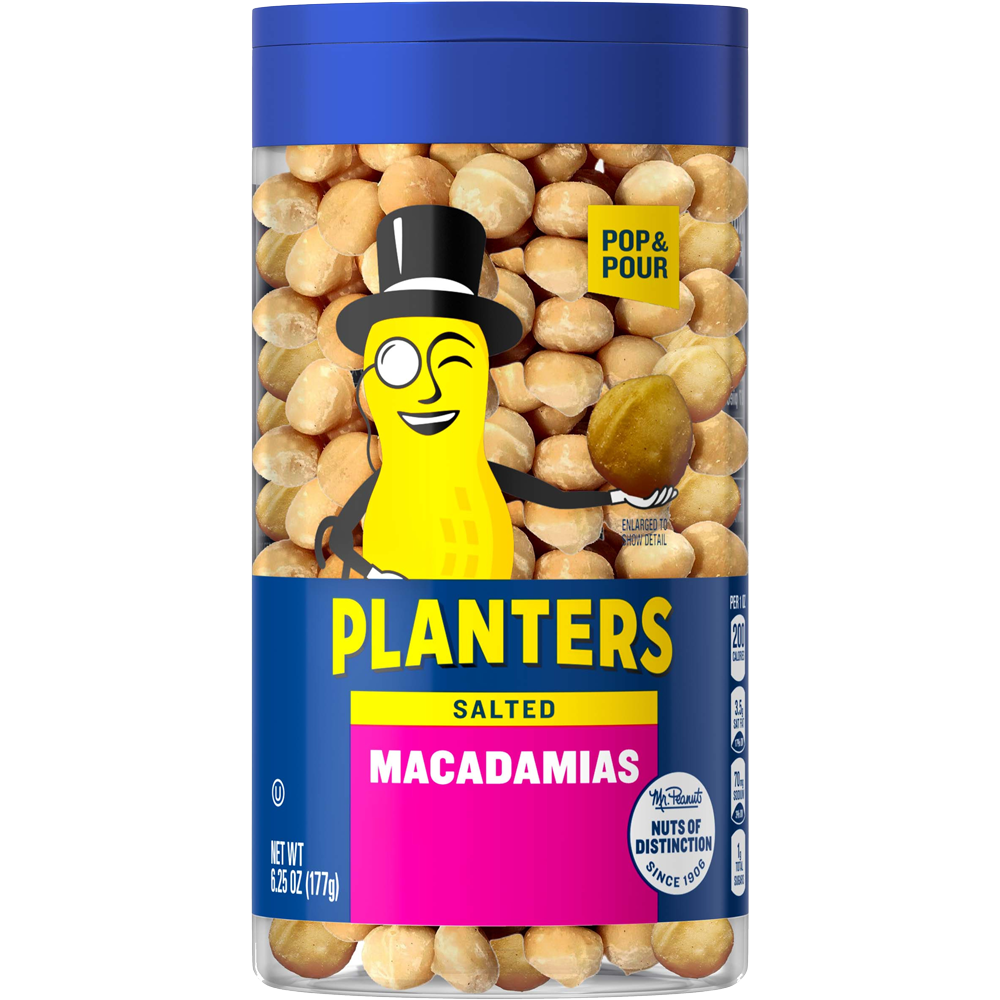 PLANTERS<sup>®</sup> Dry Roasted Salted Macadamia Nuts 6.25 oz jar