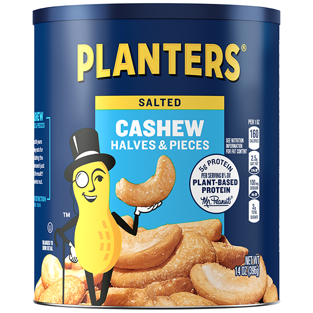 PLANTERS<sup>®</sup> Halves & Pieces Cashews 14 oz can