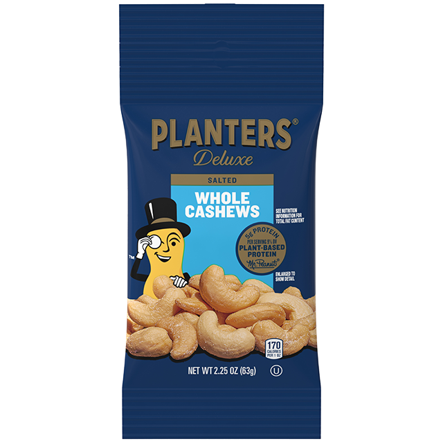 PLANTERS<sup>®</sup> Deluxe Salted Cashews 2.25 oz bag
