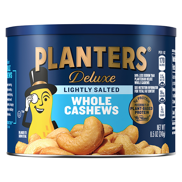 PLANTERS<sup>®</sup> Deluxe Lightly Salted Whole Cashews 8.5 oz can