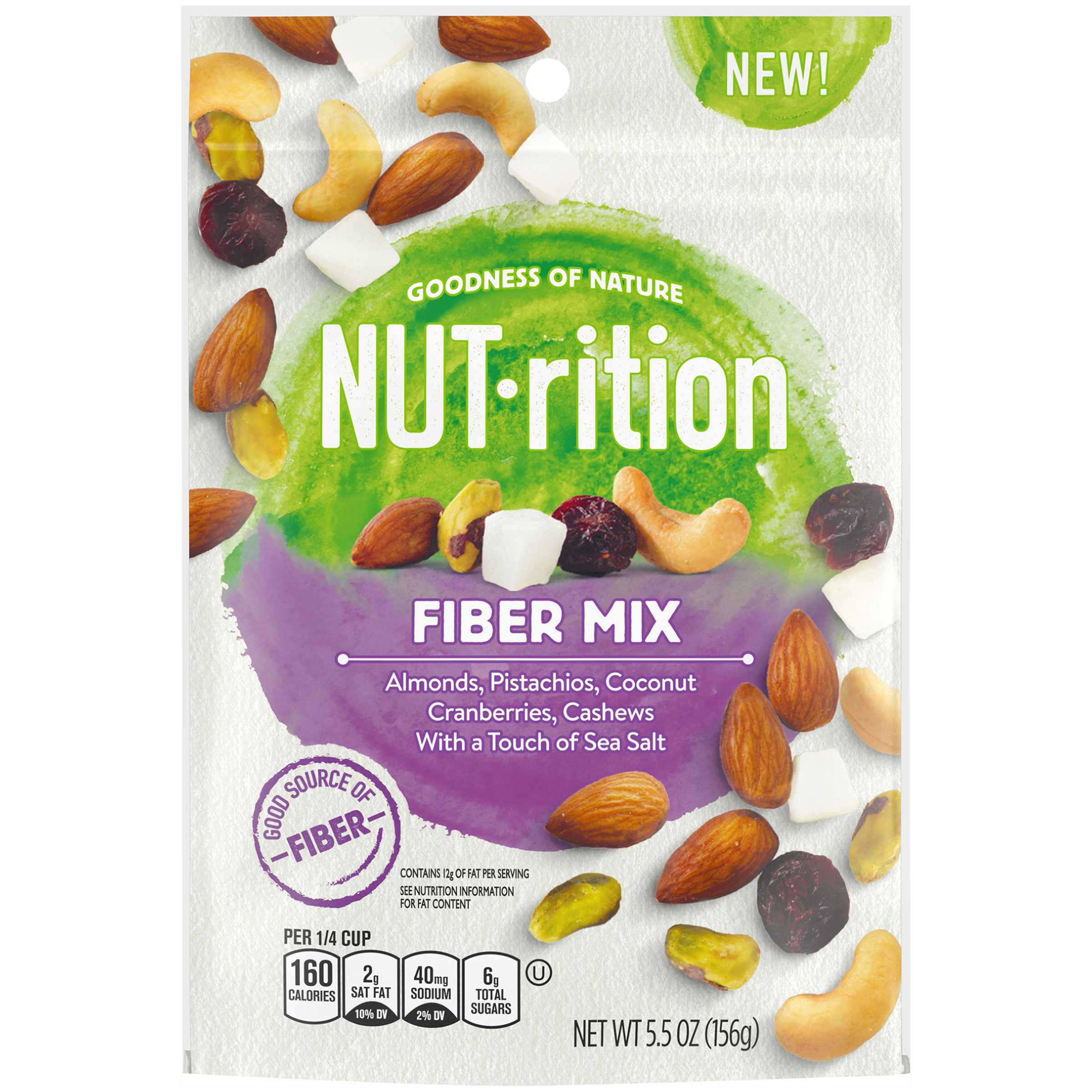 PLANTERS® NUT-RITION® Fiber Mix Mixed Nuts 5.5 oz bag