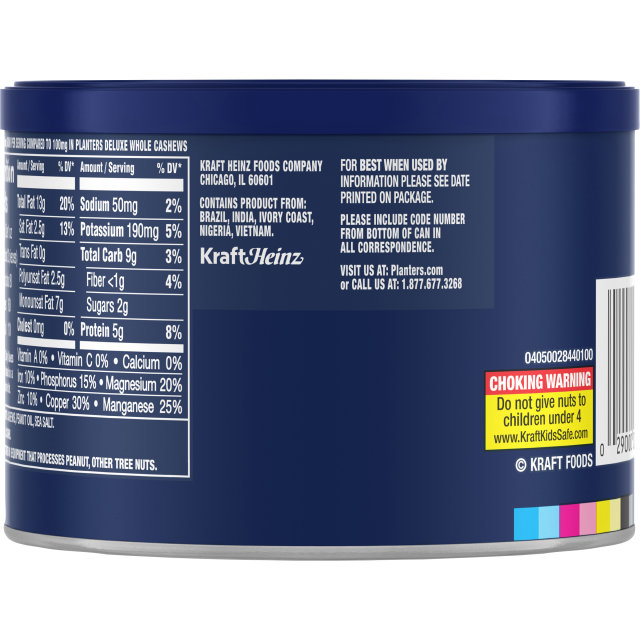 PLANTERS® Deluxe Lightly Salted Whole Cashews 8.5 oz can