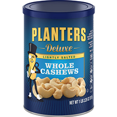 PLANTERS® Deluxe Lightly Salted Whole Cashews 18.25 oz can