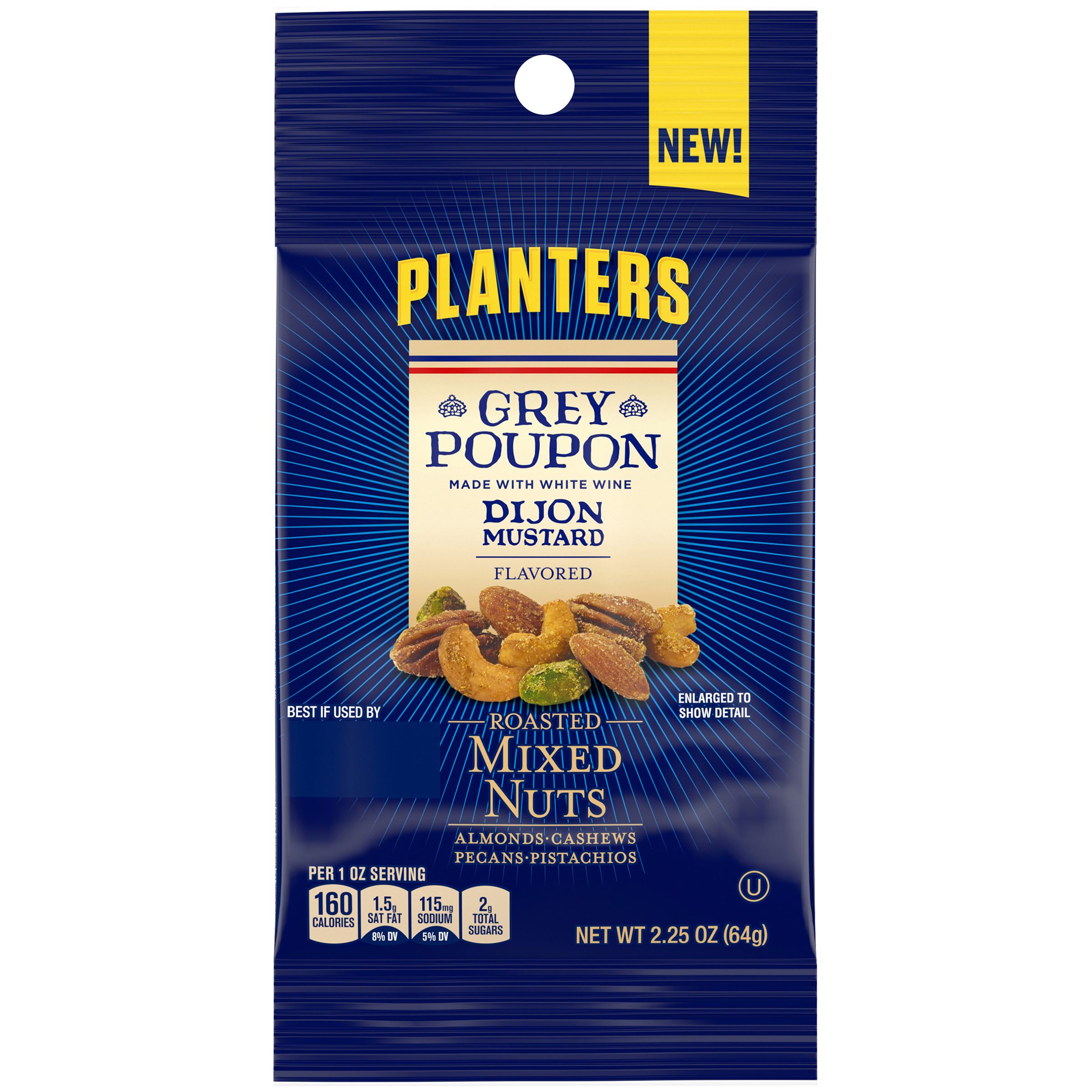 PLANTERS® Grey Poupon Deluxe Mixed Nuts 2.25 oz packets