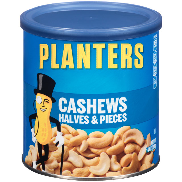 PLANTERS® Halves & Pieces Cashews 14 oz can