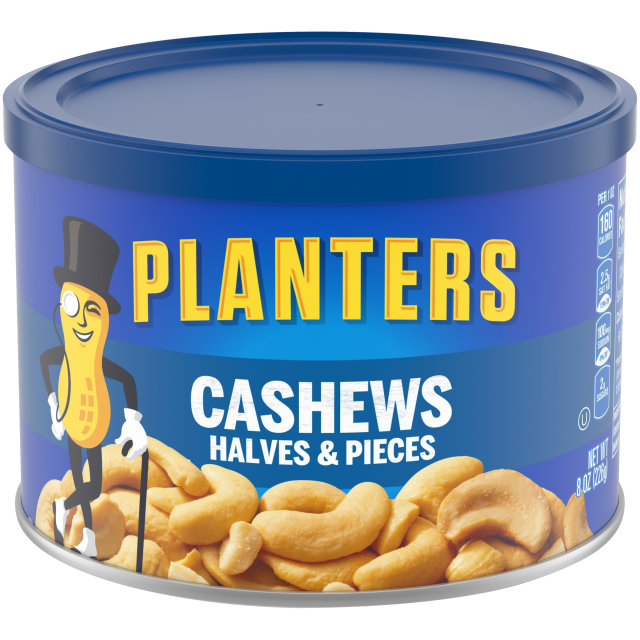 PLANTERS® Halves & Pieces Cashews 8 oz can