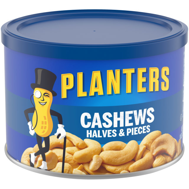 PLANTERS® Halves & Pieces Cashews 8 oz can