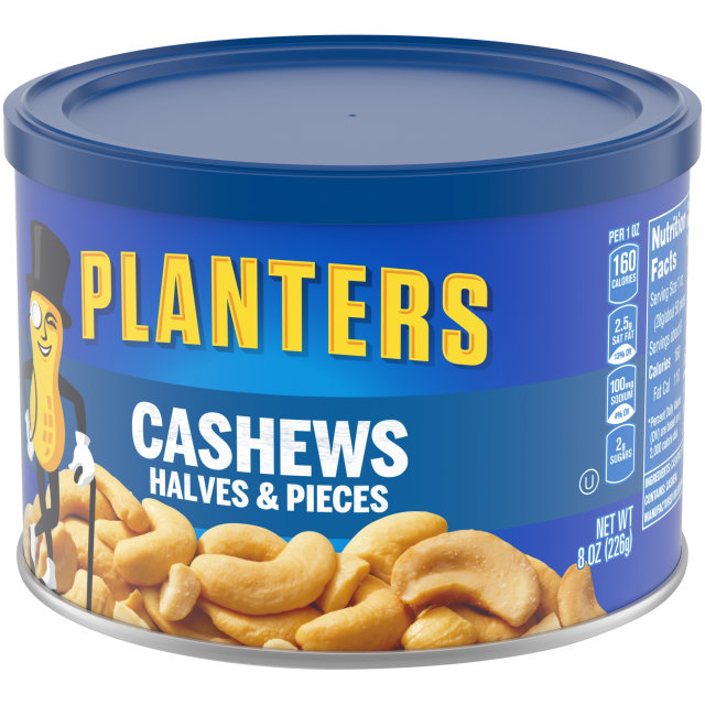 PLANTERS® Halves & Pieces Cashews 8 oz can