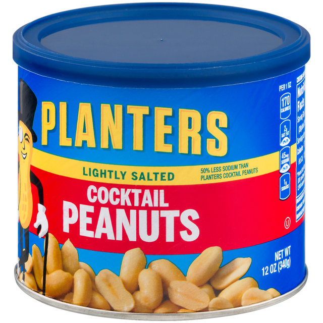 PLANTERS® Lightly Salted Cocktail Peanuts 12 oz can