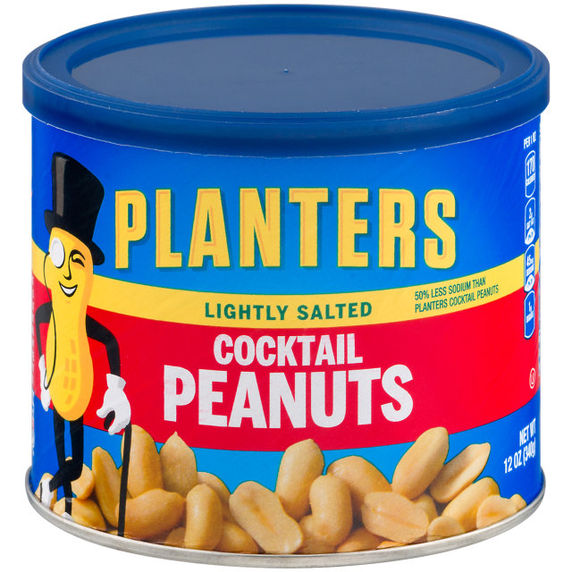 PLANTERS® Lightly Salted Cocktail Peanuts 12 oz can