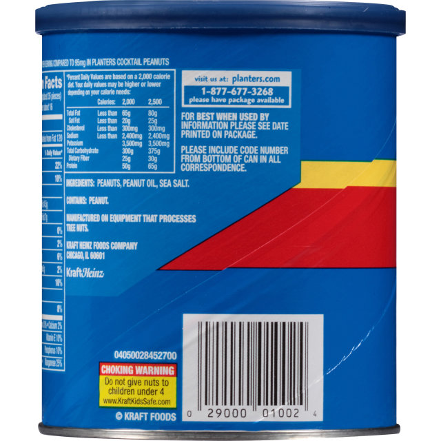 PLANTERS® Lightly Salted Cocktail Peanuts 16 oz can