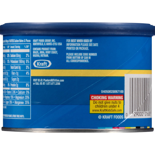 PLANTERS® Lightly Salted Halves & Pieces Cashews 8 oz can