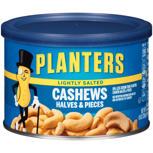 PLANTERS® Lightly Salted Halves & Pieces Cashews 8 oz can