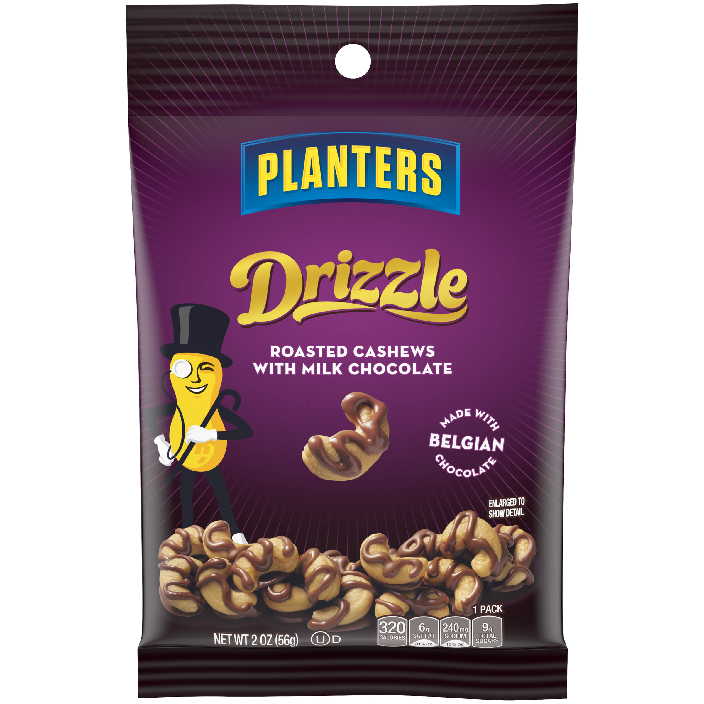 PLANTERS® On-the-Go Chocolate Drizzle Cashews 2 oz packet