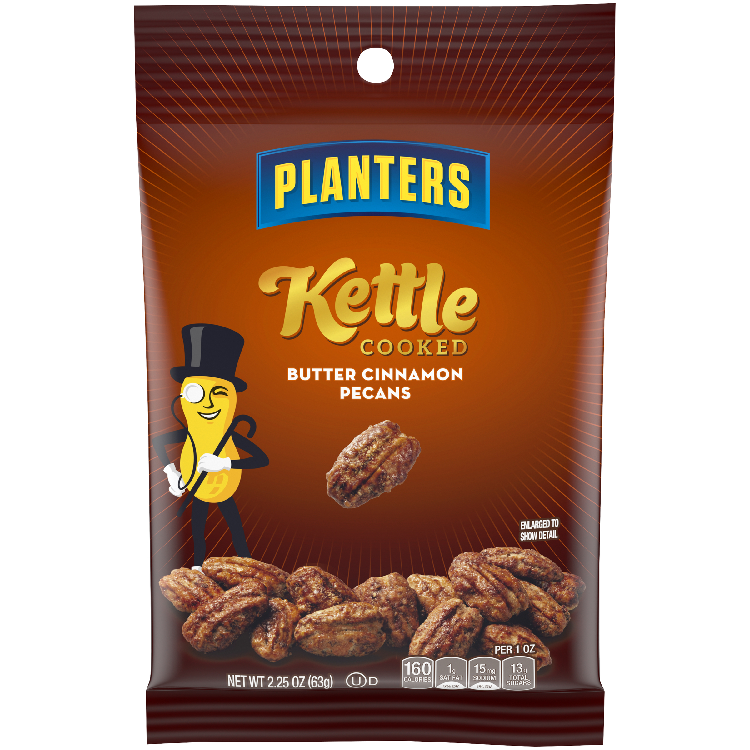 PLANTERS® On-The-Go Kettle Cooked Pecans, 2.5 oz packet