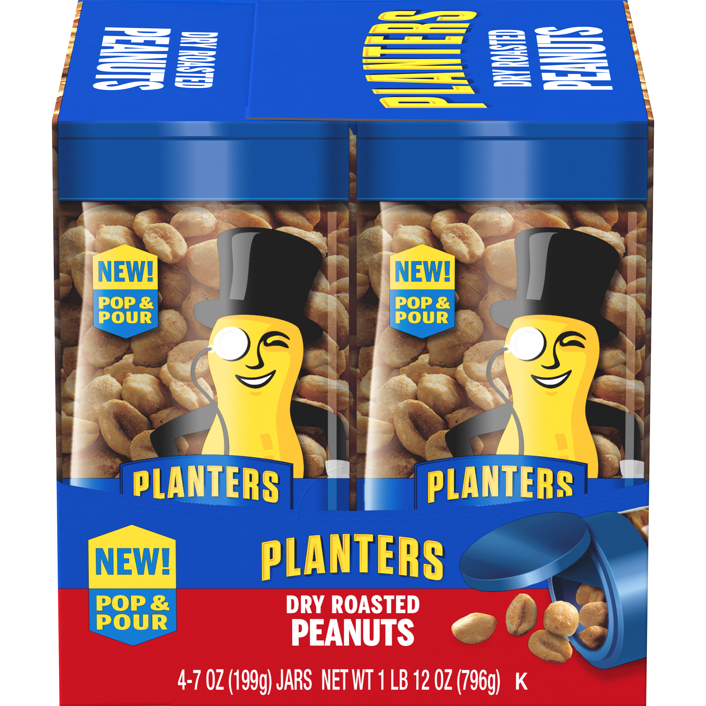 PLANTERS® Pop & Pour Dry Roasted Peanuts 4 – 7 oz jars