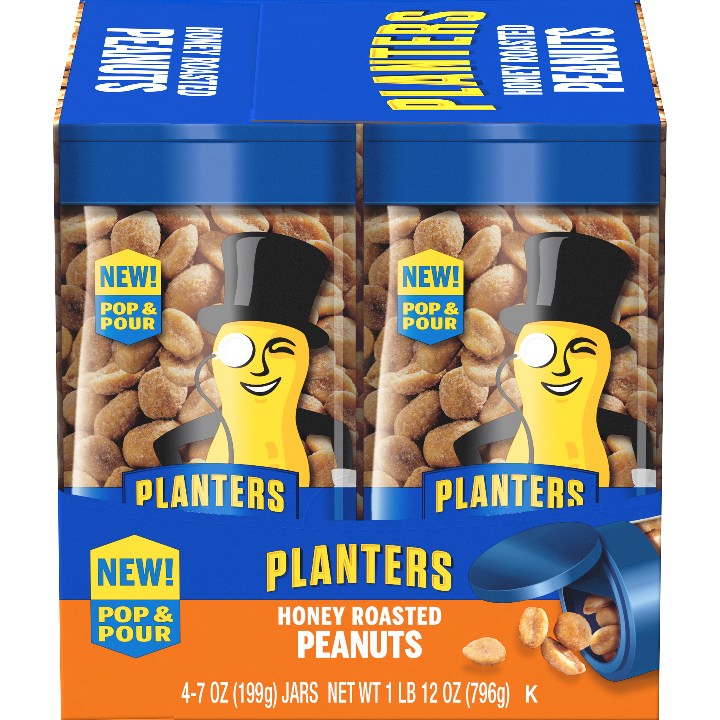 PLANTERS® Pop & Pour Honey Roasted Peanuts 4 – 7 oz jars