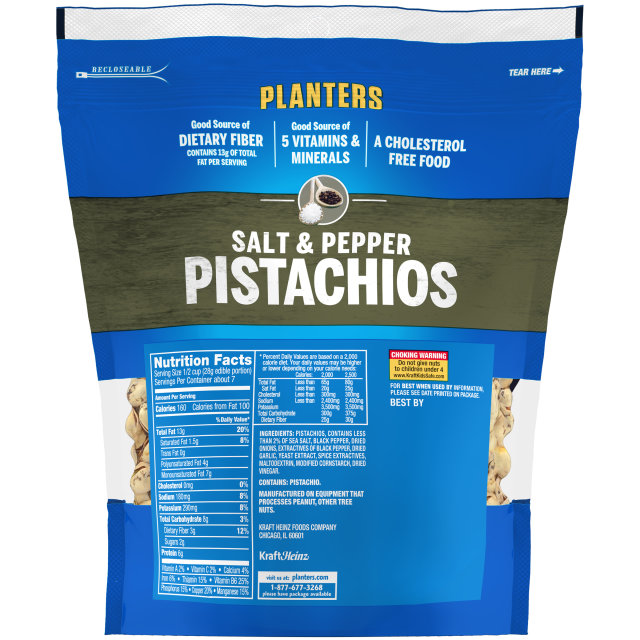 PLANTERS® Sea Salt & Black Pepper Pistachios 12.75 oz bag