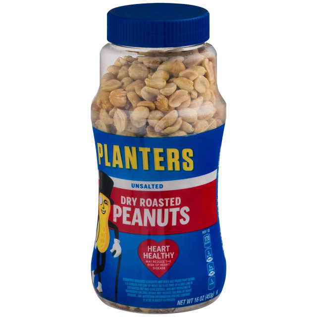 PLANTERS® Unsalted Dry Roasted Peanuts 16 oz jar PLANTERS® Brand