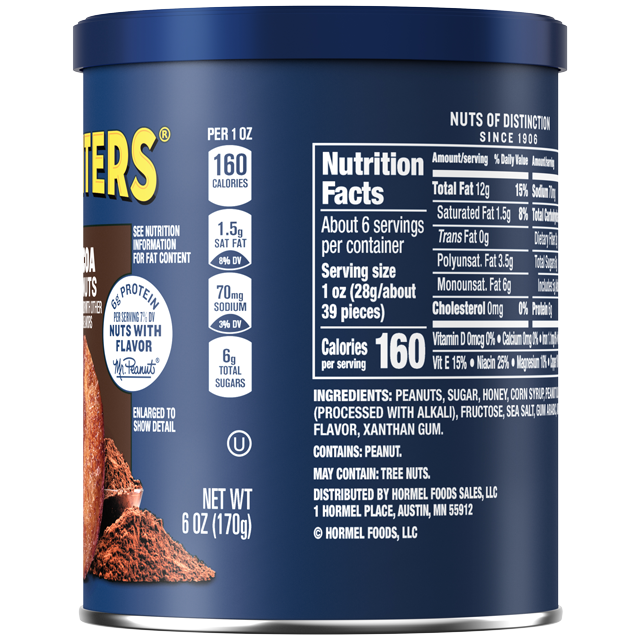 PLANTERS® Cocoa Peanuts, 6 oz can