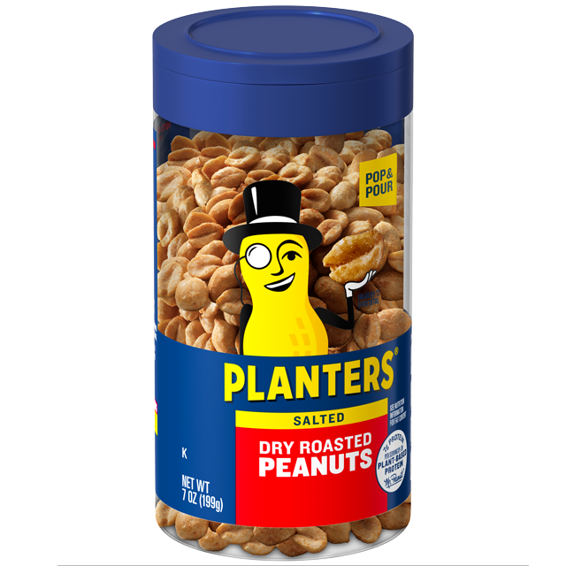 PLANTERS® Pop & Pour Dry Roasted Peanuts, 7 oz jar - PLANTERS® Brand