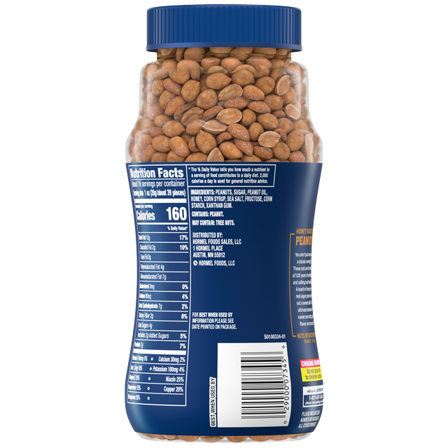 PLANTERS® Honey Roasted Dry Roasted Peanuts, 16 oz jar
