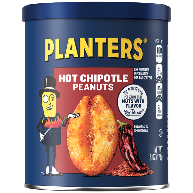 PLANTERS® Hot Chipotle Peanuts, 6 oz can