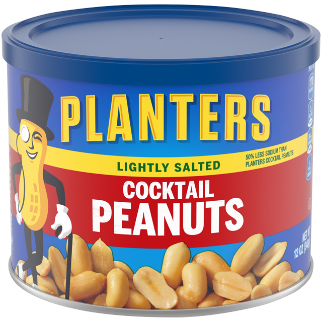 PLANTERS® LIGHTLY SALTED COCKTAIL™ PEANUTS, 12 OZ CAN