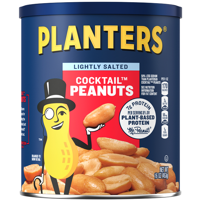 PLANTERS<sup>®</sup> LIGHTLY SALTED COCKTAIL™ PEANUTS, 16 OZ CAN