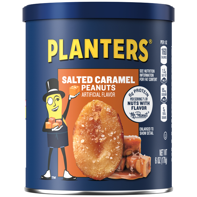 PLANTERS® Salted Caramel Peanuts, 6 oz can - PLANTERS® Brand