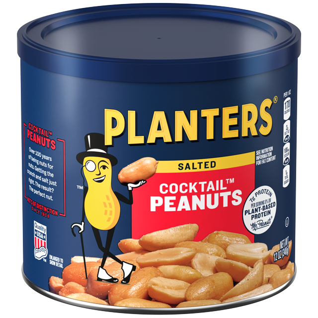 PLANTERS® SALTED Cocktail PEANUTS, 12 OZ CAN