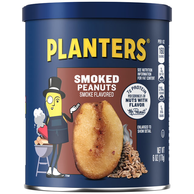 PLANTERS® Smoked Peanuts, 6 oz can