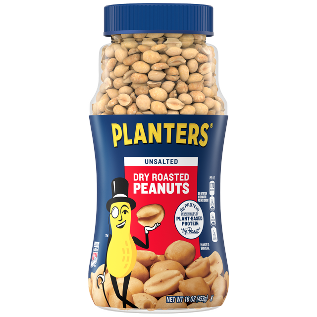 PLANTERS® Unsalted Dry Roasted Peanuts, 16 oz jar
