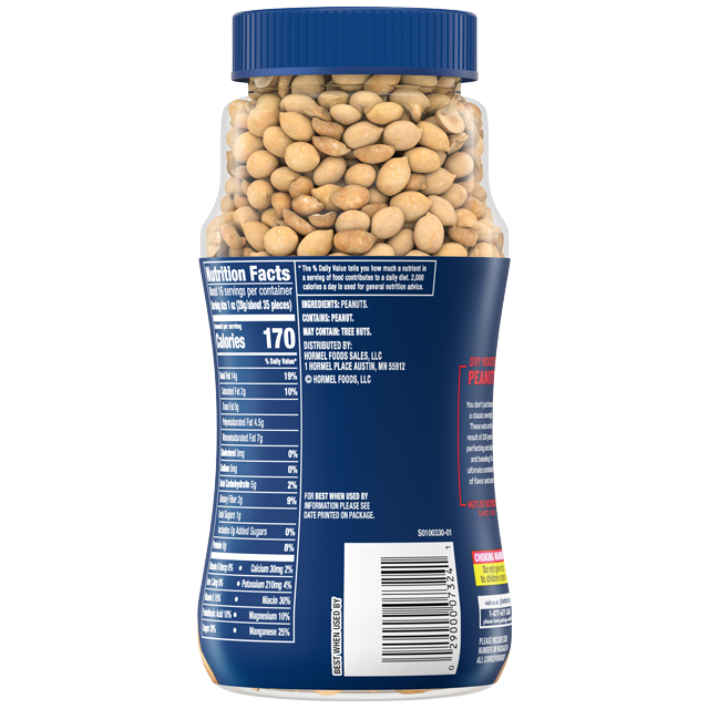 PLANTERS® Unsalted Dry Roasted Peanuts, 16 oz jar