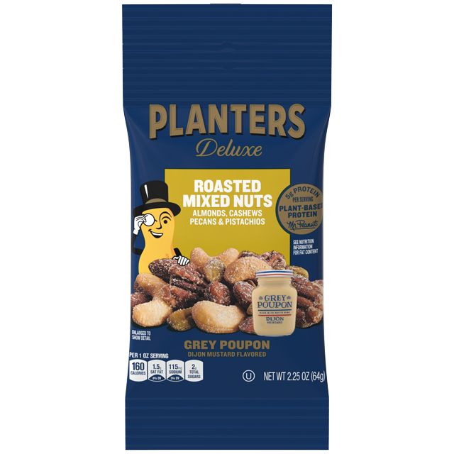 PLANTERS® Grey Poupon Sauce Flavored Roasted Deluxe Mixed Nuts 2.25 oz packets