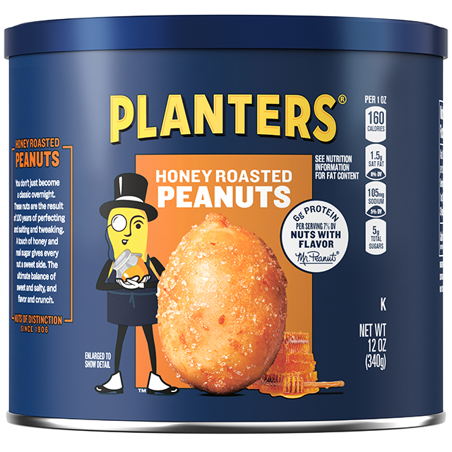 PLANTERS® Honey Roasted Peanuts, 12 oz can