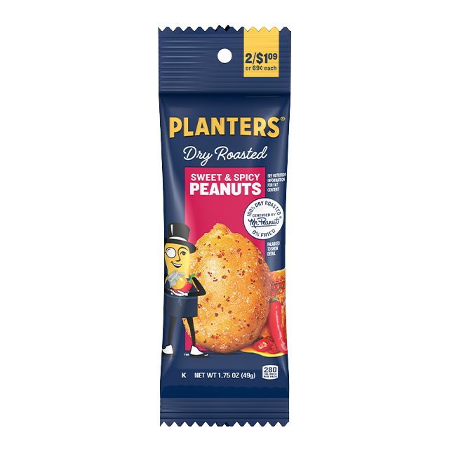 PLANTERS® SWEET & SPICY PEANUTS, 1.75 OZ POUCH