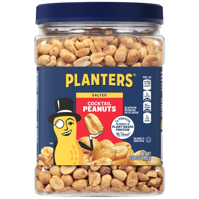 PLANTERS® SALTED Cocktail PEANUTS, 35 OZ JAR