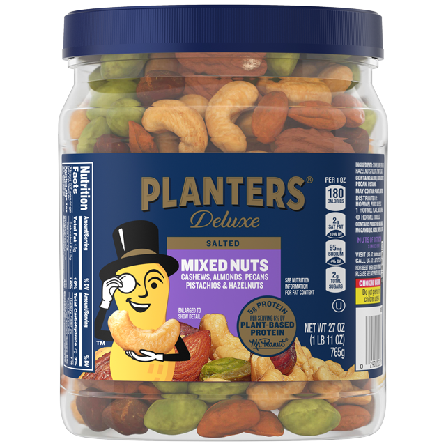 PLANTERS<sup>®</sup> Deluxe Salted Mixed Nuts, 27 oz jar