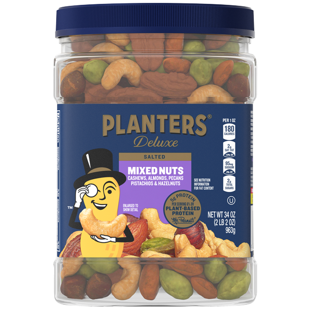 PLANTERS<sup>®</sup>Deluxe Salted Mixed Nuts 34 oz jar