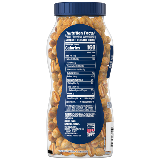 PLANTERS® Honey Roasted Dry Roasted Peanuts, 16 oz jar
