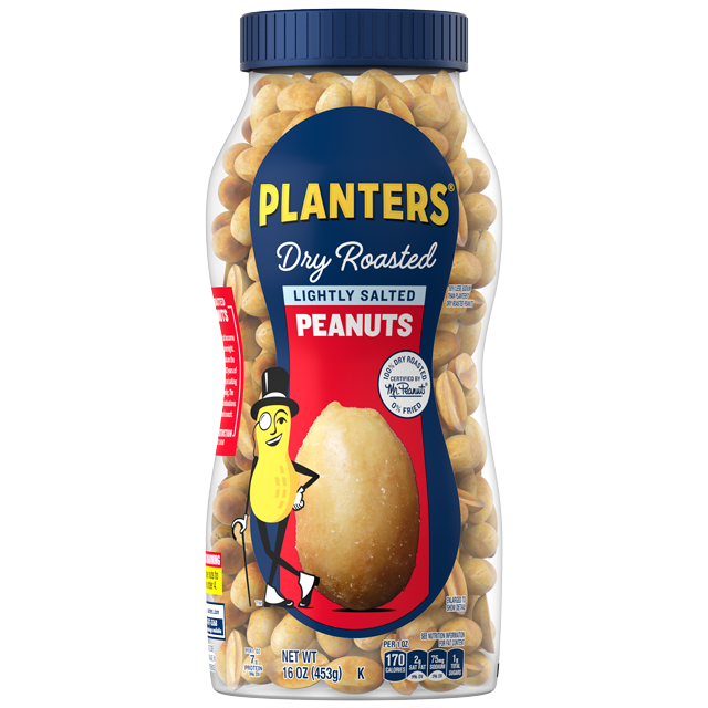 PLANTERS® Lightly Salted Dry Roasted Peanuts, 16 oz jar