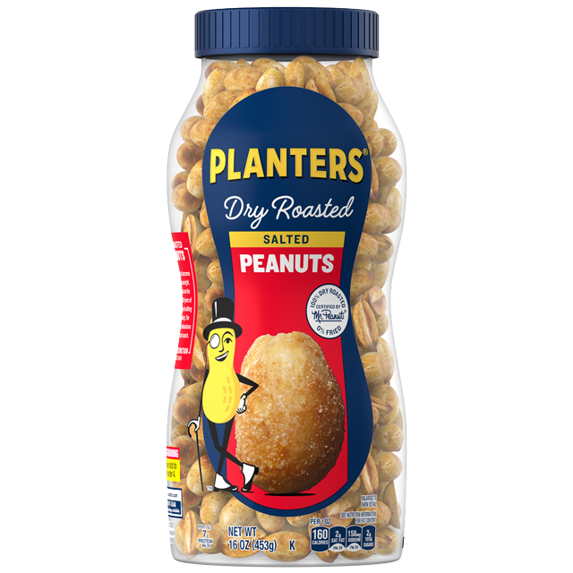 PLANTERS Salted Dry Roasted Peanuts 16 Oz Jar PLANTERS Brand
