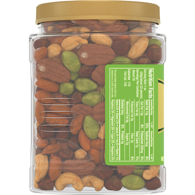 PLANTERS® Deluxe Unsalted Mixed Nuts, 34.5 Oz Jar