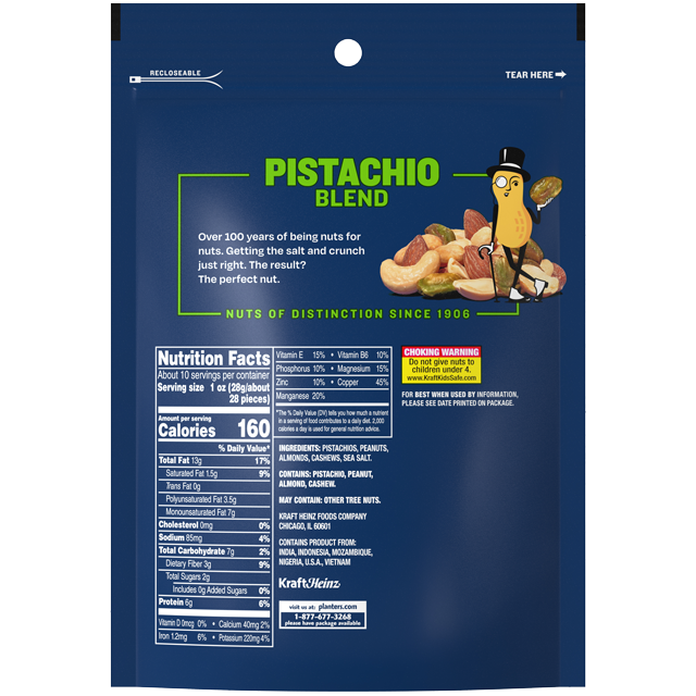 PLANTERS® Pistachio Blend, 10 oz bag