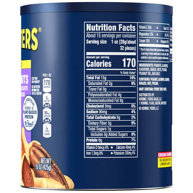 PLANTERS® Salted Mixed Nuts, 15 Oz Can