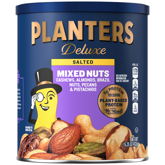 PLANTERS<sup>®</sup> Deluxe Salted Mixed Nuts, 15.25 Oz Can